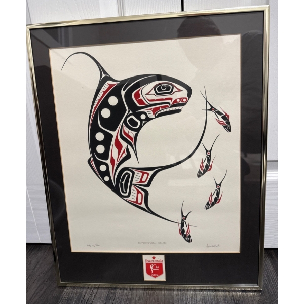 Framed Print of "Supernatural Salmon" By Lisa Gillbert  17x23"tall