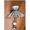 Image 1 : Table Lamp with Wooden, Glass and Brass Stem 30 T,  7 Diameter Base