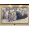 Image 5 : Framed Robert Bateman 1987 Print Featuring Lynx in Winter Scene