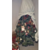 Image 1 : Fully Decorated Holiday Tree w/ Lights approx: 82 Tall and Holiday Wooden Box 15 W, 11 D, 8 T