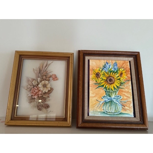 Pair of Art Pieces, largest is 11x13 