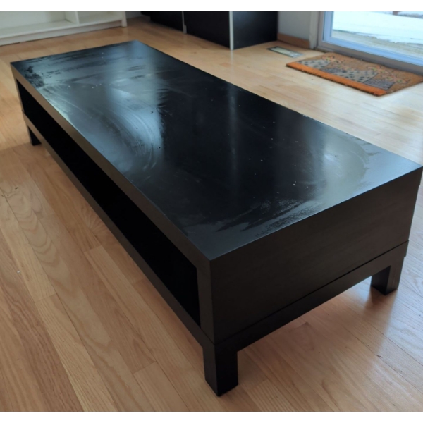 2 Tiered Coffee Table - Rectangular in Black Venier 