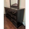 Image 3 : Dark Wood Double Dressing Table w/ Stone Inlay & Vanity Mirror ONLY  71x17x27