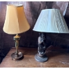 Image 1 : Pair of Lamps Incl. Wooden Sculpture Base - 27T 