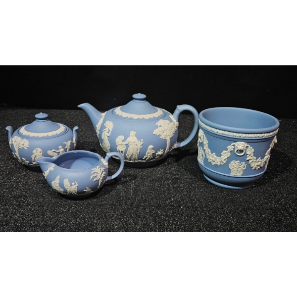 1953 Wedgwood Pale Blue Jasperware Set 