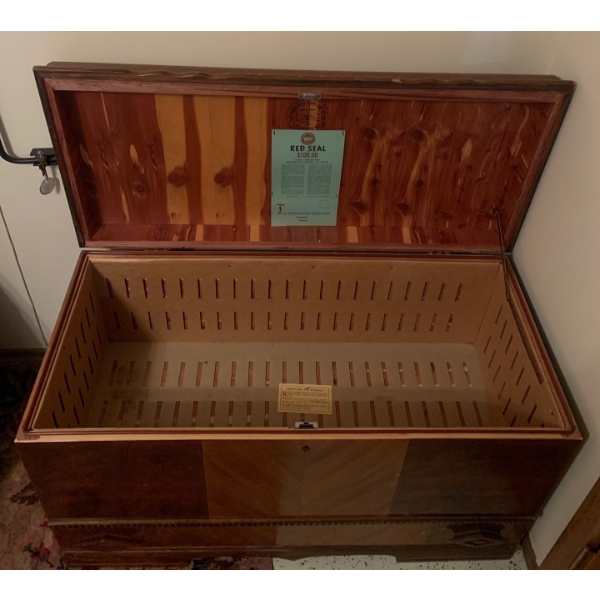 Antique Red Seal 100 Cedar Chest 38x18