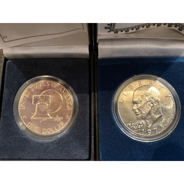 1975 Eisenhower Dollar & 1976 US Silver dolar 