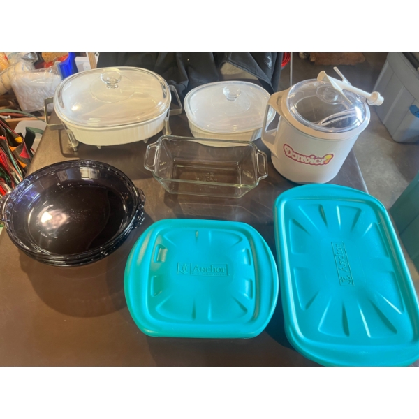 Anchor glass casserole dishes with lids casserole dishes  holder loaf pans DONIER ice cream maker