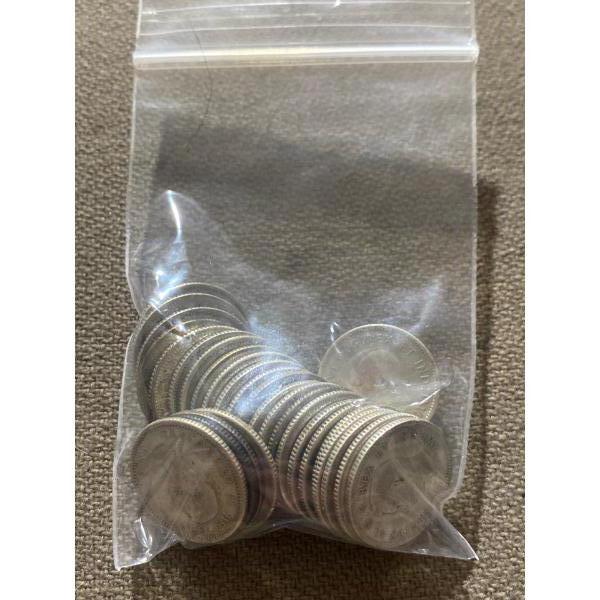 28 Canadian 10-Cent Pieces 80% Silver 2.33 Grams