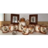 Vintage Pottery Tea Set w/ 3D Shadow Box Wall Hangings 6T