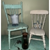 Image 1 : Painted Wood Chairs with Decorative Accessories