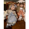 Image 2 : Porcelain Pair of Dolls (Largest 17T), Doll Rocking Chair & Box of Stuffies 