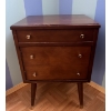 Image 1 : Antique Mini Sewing Cupboard w/ Drawer & Cupboard  Made of Wood  18w x 14d x 25 tall