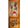 Image 1 : Two Pieces of African Abstract Figures Dancing Folk Art w/wood frame
