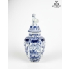 Image 2 : Royal Sphinx Delft Holland Foo Dog Jar,  20th Century. 15'IN H