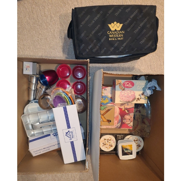 Vintage Tala Icing Set, Measuring Cups, Cooler Bag, Coasters and More!
