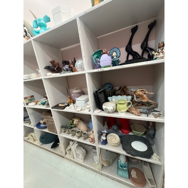  ceramic greenware all contents on shelf