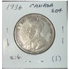 Image 3 : 1936 Canadian 50 Cent Coin 92.5% Silver 11.62 Grams