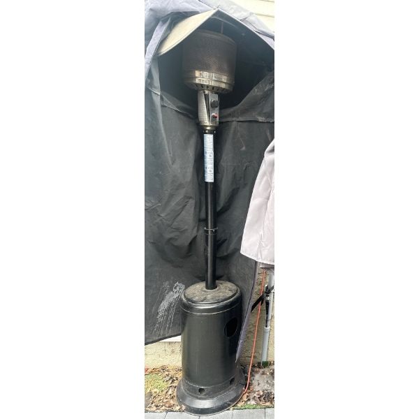 Giant Patio Heating Device Fueled By A Propane Tank  8ft Tall Deck Heater