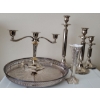 Image 1 : Metalware Featuring Candelabra Regal Silver Zinc, Candlesticks, Tray and More! 