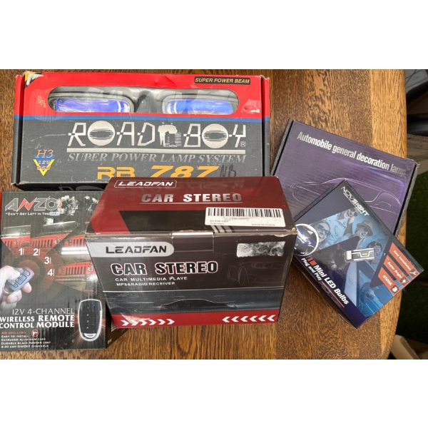 NEW Automobile Custom Components & Upgrades - Power Lamps Wireless Remote Stereo & more