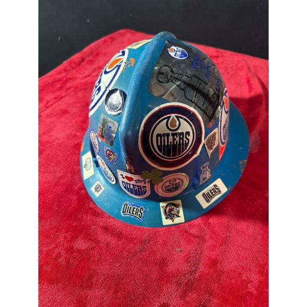 Oilers masks, helmuts