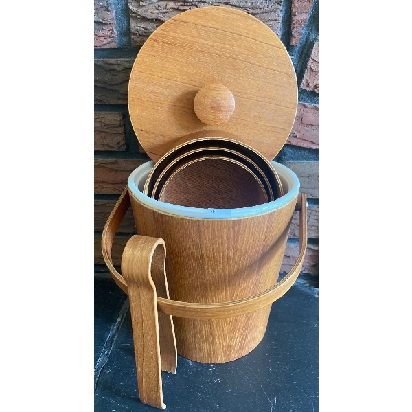 Mid Century Modern Teak Ice Bucket & Bowls