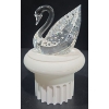 Image 2 : Swarovski Crystal 1995 Swan On White Pedestal (2.5"T & 2"L)