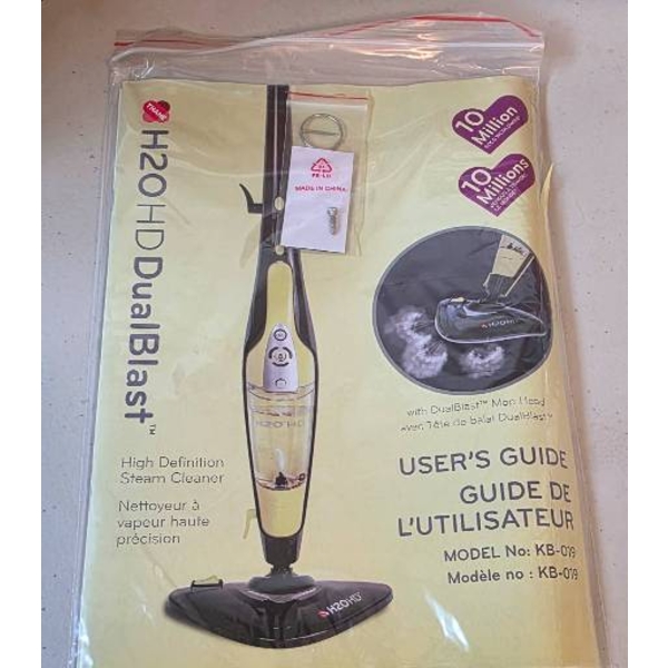 H2O Dual Blast Steam Mop - Black/Red - New in Box