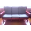 Image 5 : Vilas Solid Maple Wood-Framed Sofa with Gray Cushions