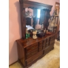 Image 2 : Large Wooden Dresser w/ Large Attached Mirror, Contents NOT Included - 63W, 18D, 72T 