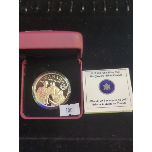 RCM 2012 The Queen's Visit to Canada Proof Silver 99.99 Coin 31.39g