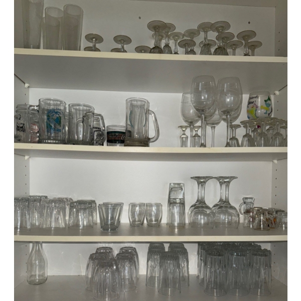 Assortment Of various Sized Drinking Glasses & Glassware For Any Beverage