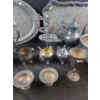 Image 3 : Assorted Metalware Serving Pieces: Trays, Carafes, Cream/ Sugar and More!