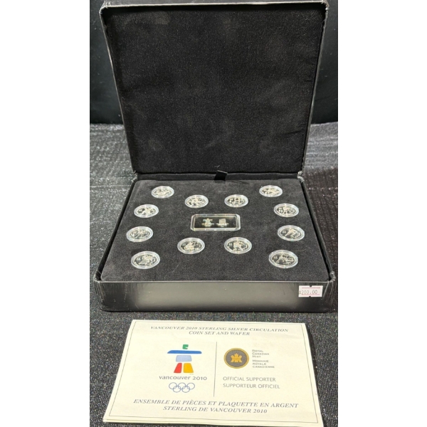 Vancouver 2010 92.5% Circulation Coin Set and Wafer 102.36 Grams Total