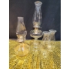 Image 1 : Vintage Oil Lamps 13" and 18" with 2 Extra