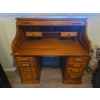 Image 2 : Lovely Vintage Desk w/ Roll Top, No Key (CONTENTS NOT INCLUDED) - 50W, 32D, 49T 