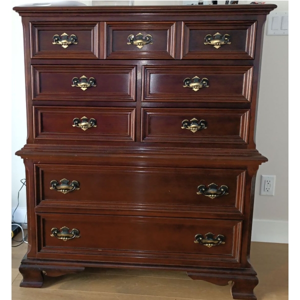 Gibbard Nine Drawer Tall Boy Dresser  39"w x 20"d x 26"tall 