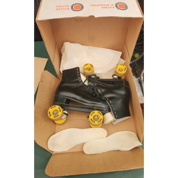Orbit Black Leather Roller Skates with Box