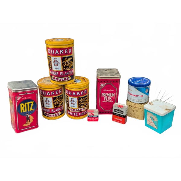 Vintage Food and Tobacco Tins Including Sealed Ritz Crackers