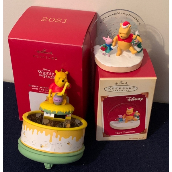 Hallmark Keepsake Winnie The Pooh Ornaments, 'Winnie Pooh & The Honey Tree' + 'True Friends' - 5.5T 