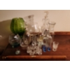 Image 1 : Barware Including: Decorative Brandy Glasses, Green: 12 T, Decanter 14 T,  Shot Glasses, and More!