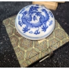 Image 7 : Green/ Gold Plate 13" Diameter, Hand-Painted Vases 4.5 T, Asian Art 7 X 5, Carving 5 T and More!