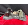 Image 2 : Goose Family Inuit Soapstone Carvings 14Wx7H