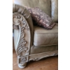 Image 2 : Leather 3 Seat Sofa w/ Carved Shell Detail 96 W, 39 D, 42 T 