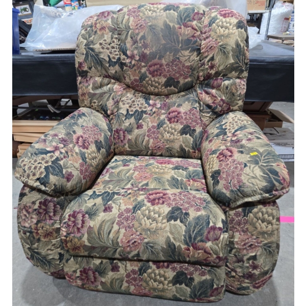 Floral Recliner Chair With 1 Small Pocket For Remote Storage
