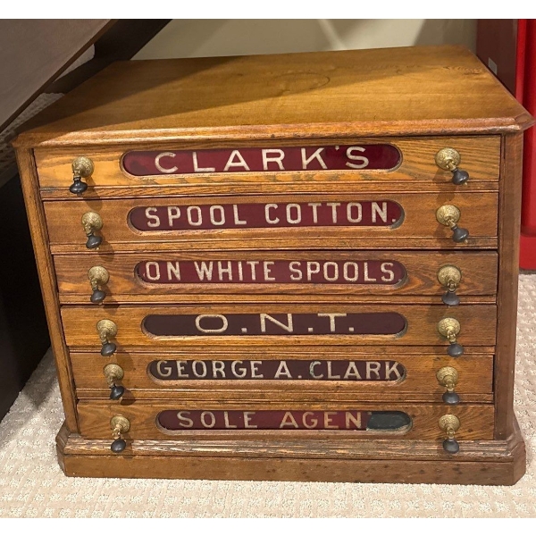 Clark's Spool Cotton Cabinet - 29W, 18D, 22T 