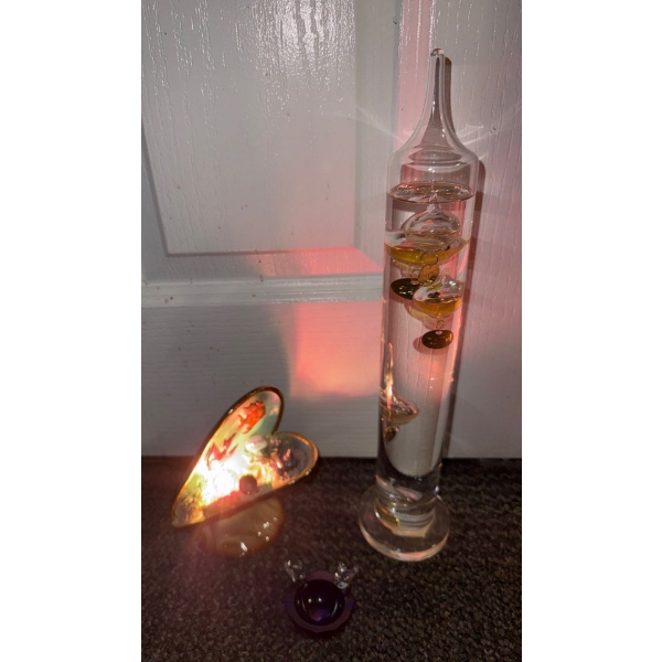 Unique Seashell Lamp w/ Vintage Barometer 16Tall - Weather System