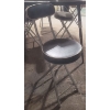 Image 3 : Table & Black Stools (4) Set Including Portable Seat Cushions 