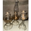 Image 1 : Assorted Vintage Clear Oil lamps/Kerosene Lighting- Farmhouse Decor